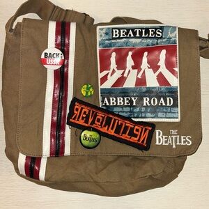 The Beatles Tan Abbey Road Messenger Bag